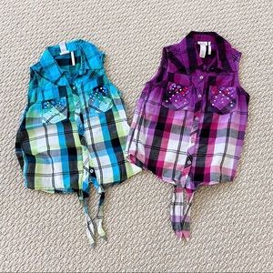 Justice Sleeveless Flannel Bundle
